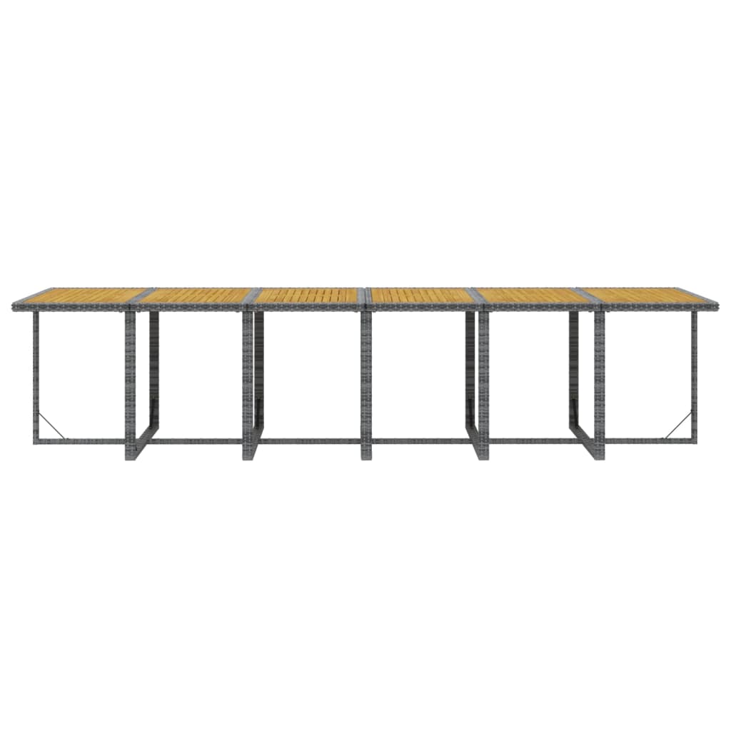 17-tlg. Garten-Essgruppe mit Kissen Poly Rattan Grau