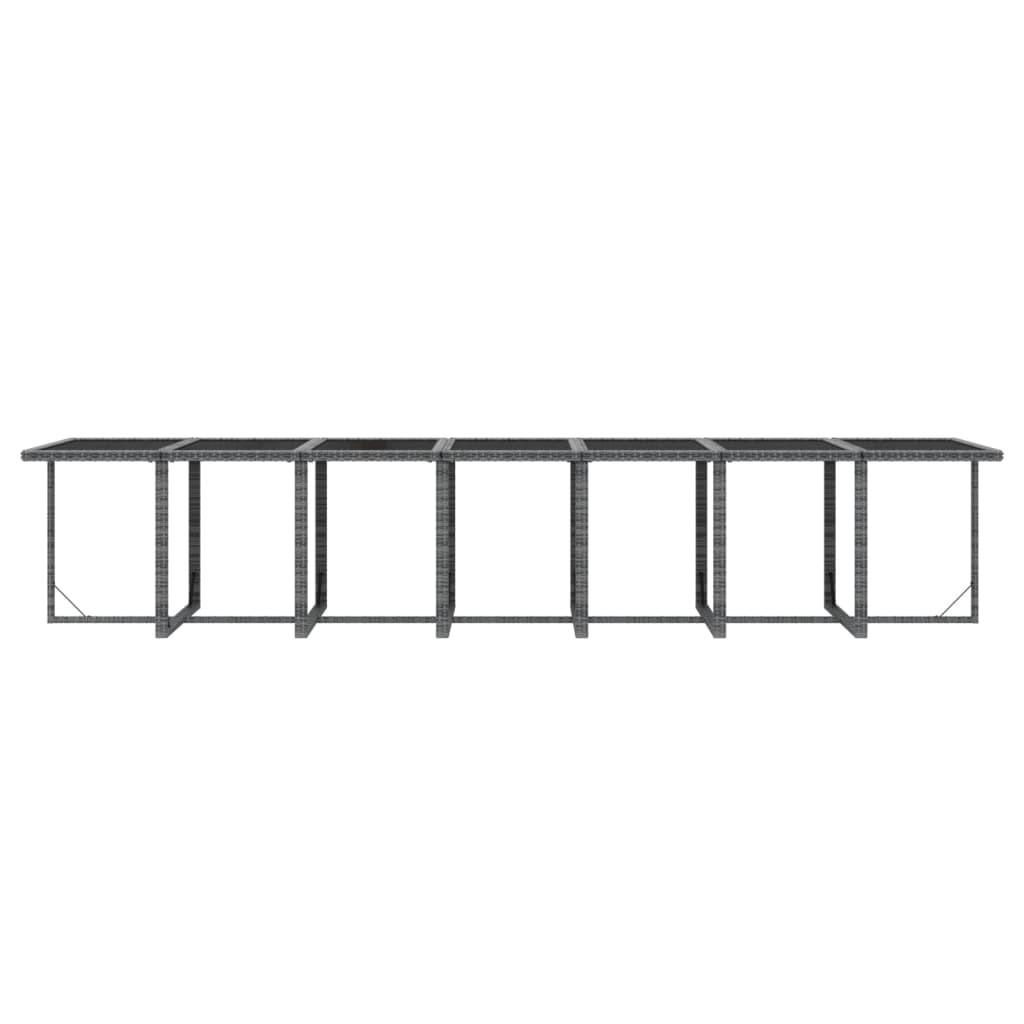 19-tlg. Garten-Essgruppe mit Kissen Poly Rattan Grau