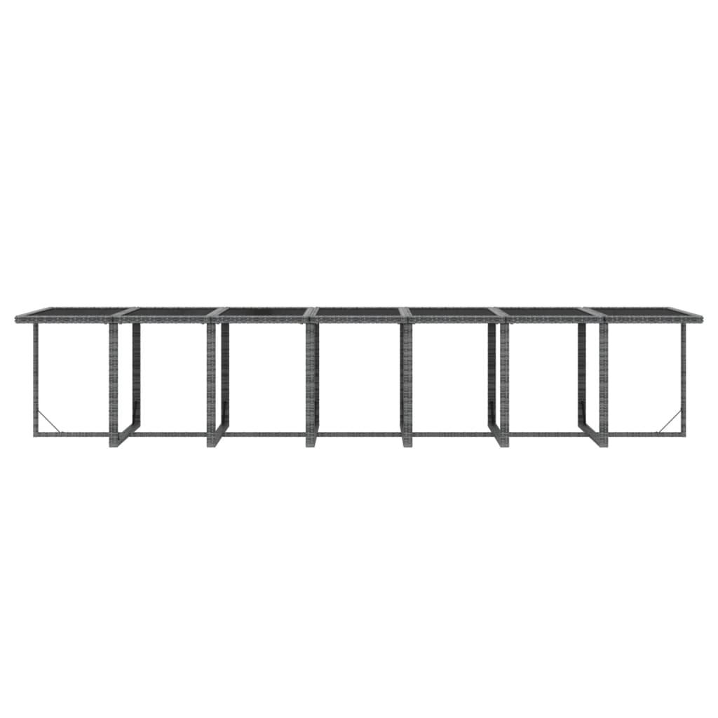 19-tlg. Garten-Essgruppe mit Kissen Poly Rattan Grau