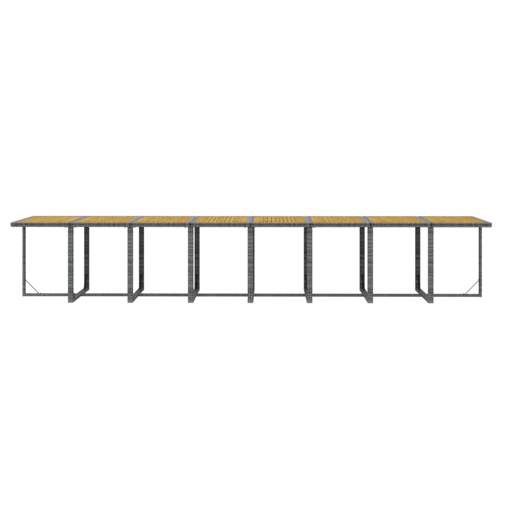 21-tlg. Garten-Essgruppe mit Kissen Grau Poly Rattan