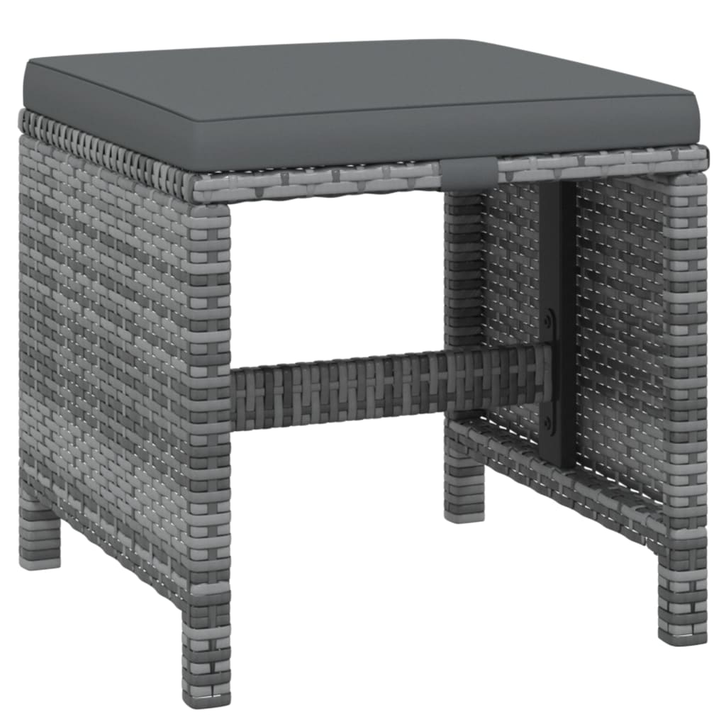 21-tlg. Garten-Essgruppe mit Kissen Grau Poly Rattan