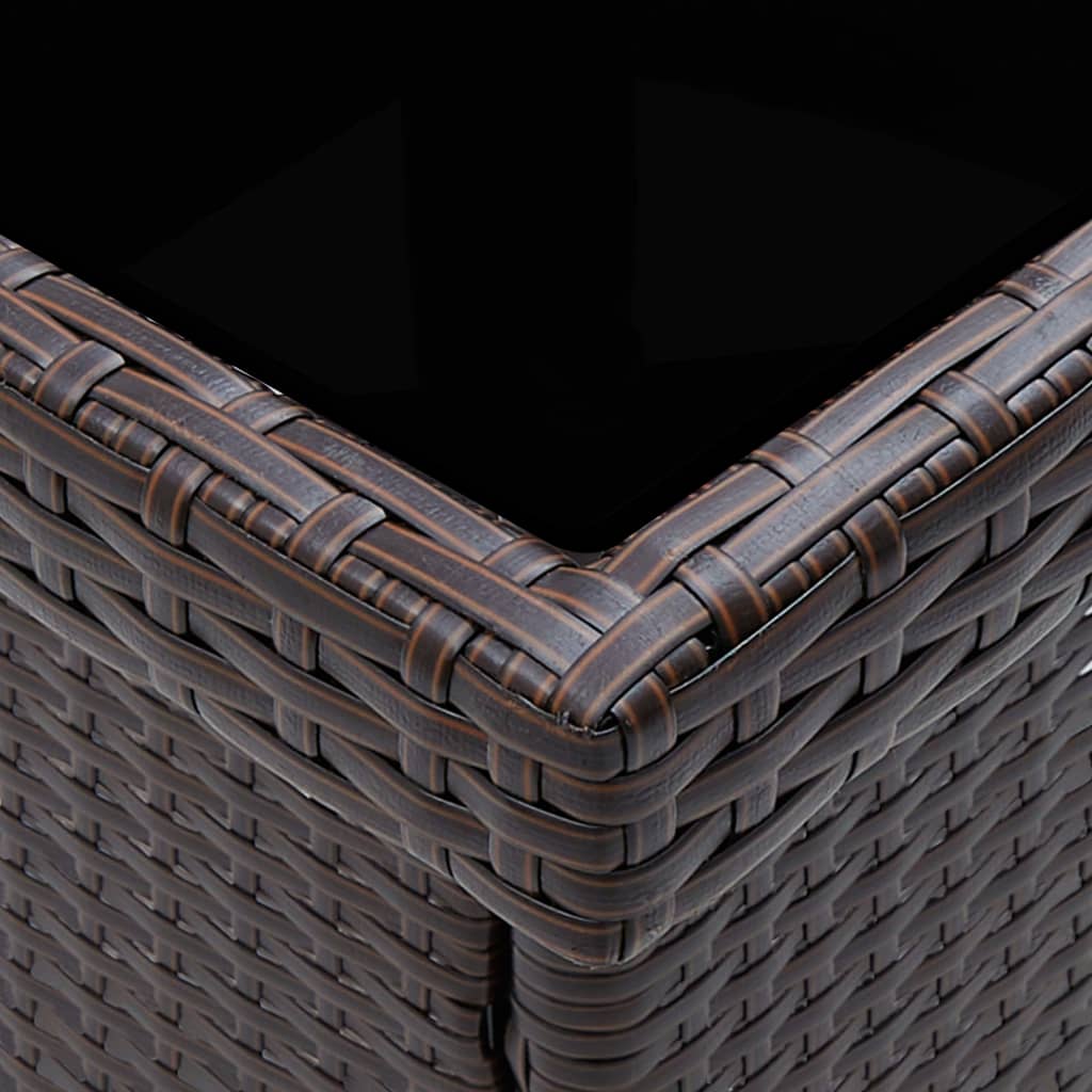 3-tlg. Garten-Essgruppe Poly Rattan und Hartglas Braun