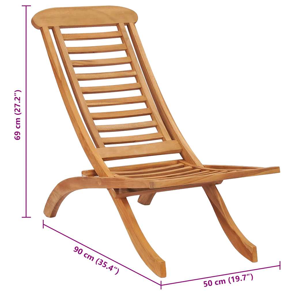 Gartenstuhl Klappbar 50x90x69 cm Massivholz Teak
