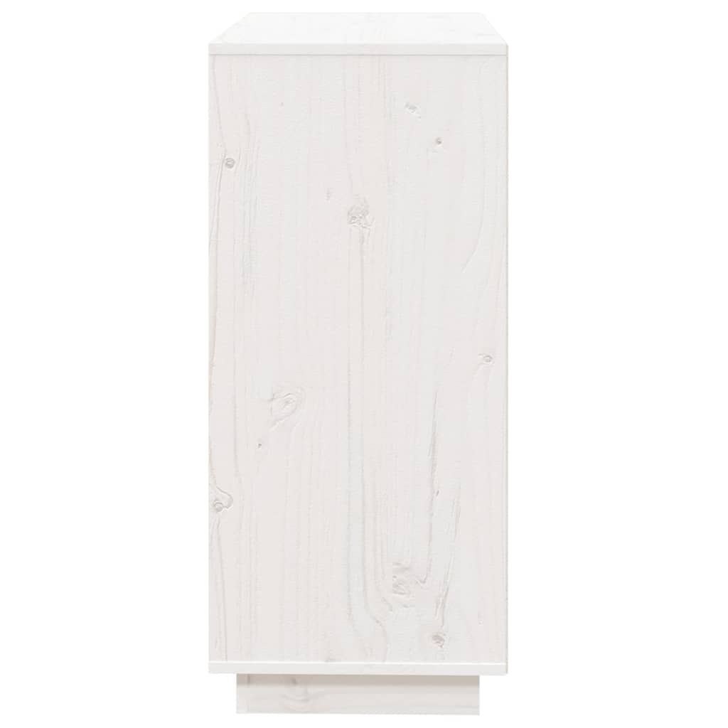 Sideboard Weiss 74x35x80 cm Massivholz Kiefer