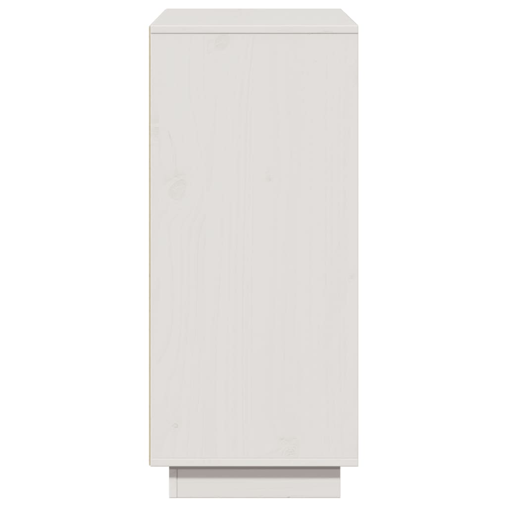 Sideboard Weiß 110,5x35x80 cm Massivholz Kiefer