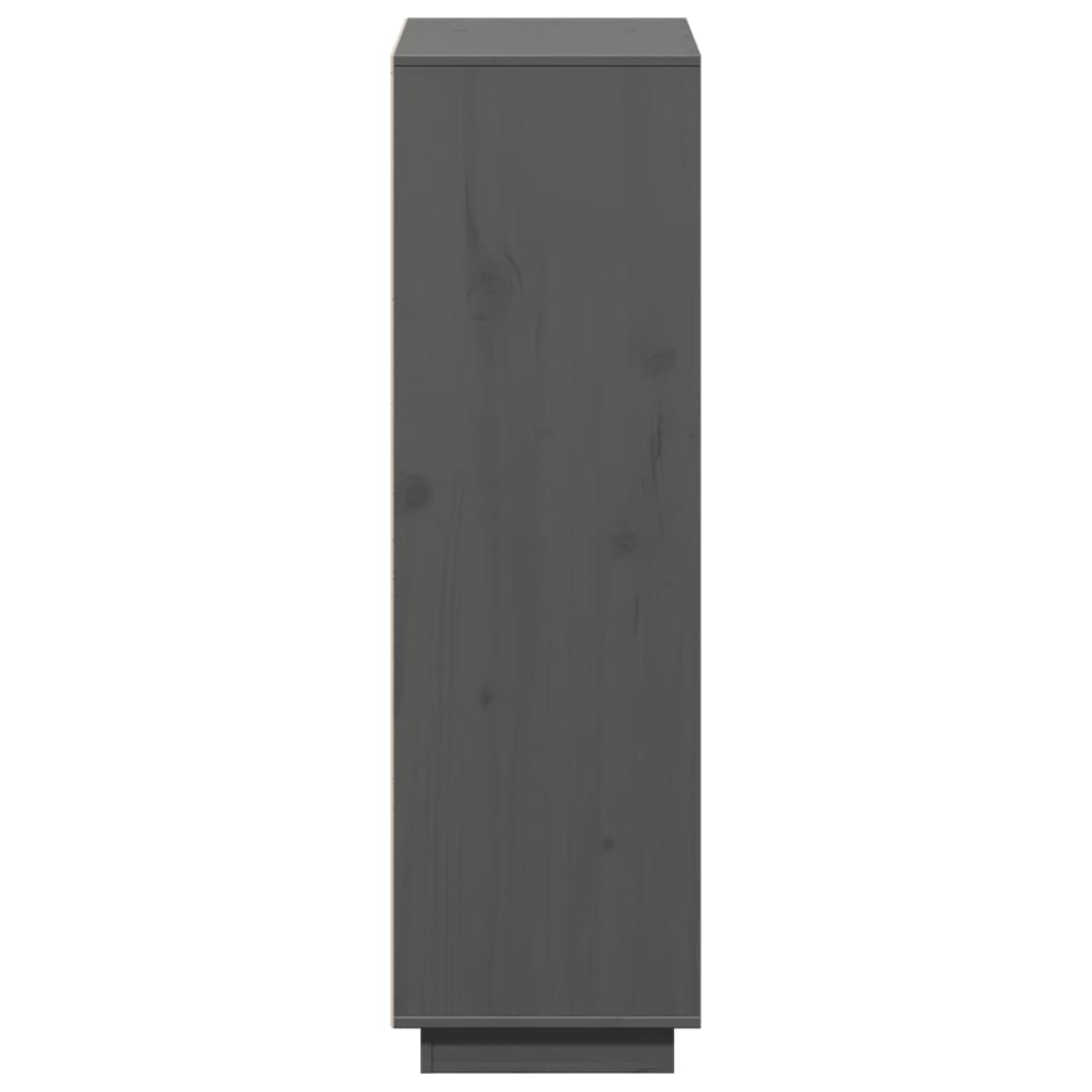 Highboard Grau 74x35x117 cm Massivholz Kiefer