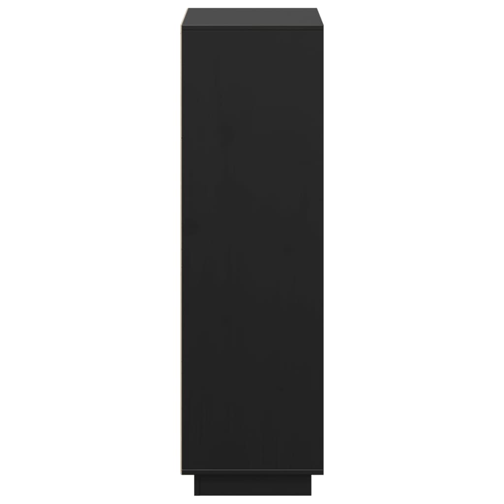 Highboard Schwarz 74x35x117 cm Massivholz Kiefer