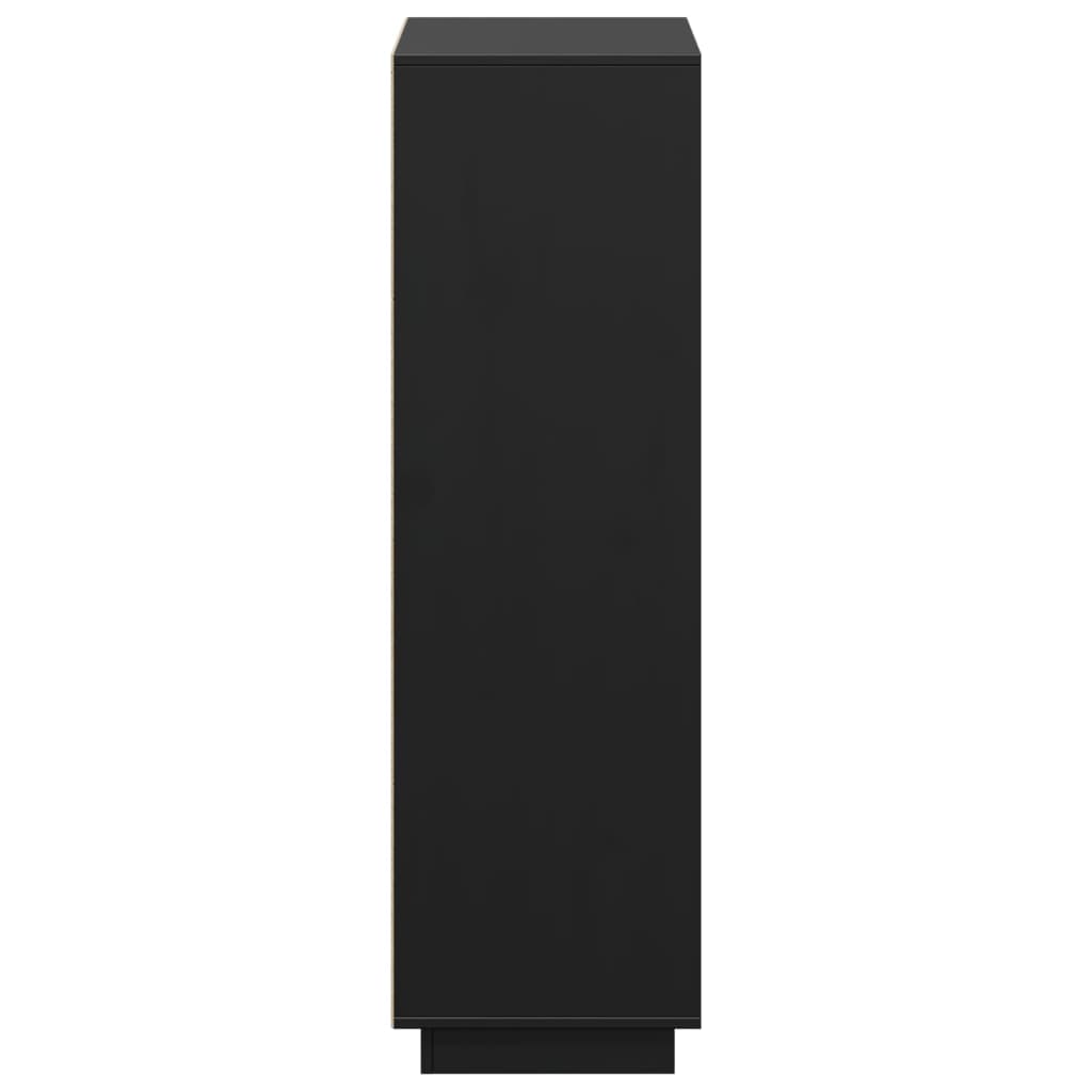 Highboard Schwarz 110,5x35x117 cm Massivholz Kiefer