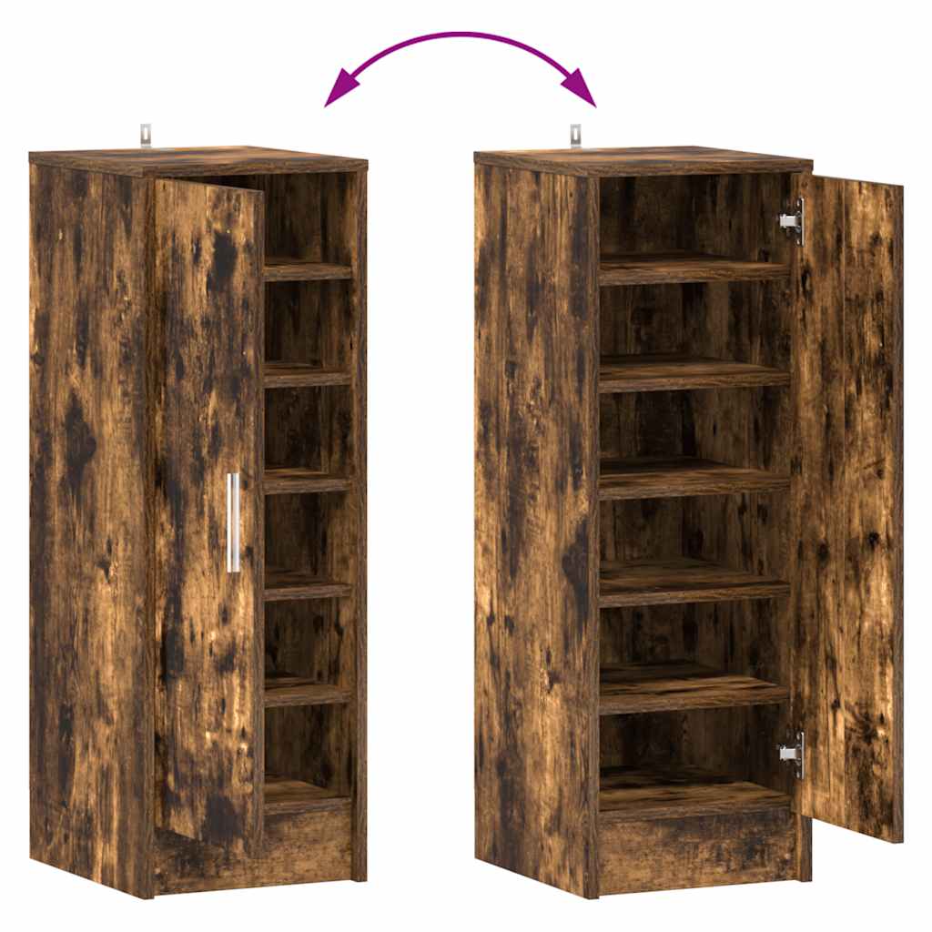Schuhregal Räuchereiche 32x35x92 cm Holzwerkstoff