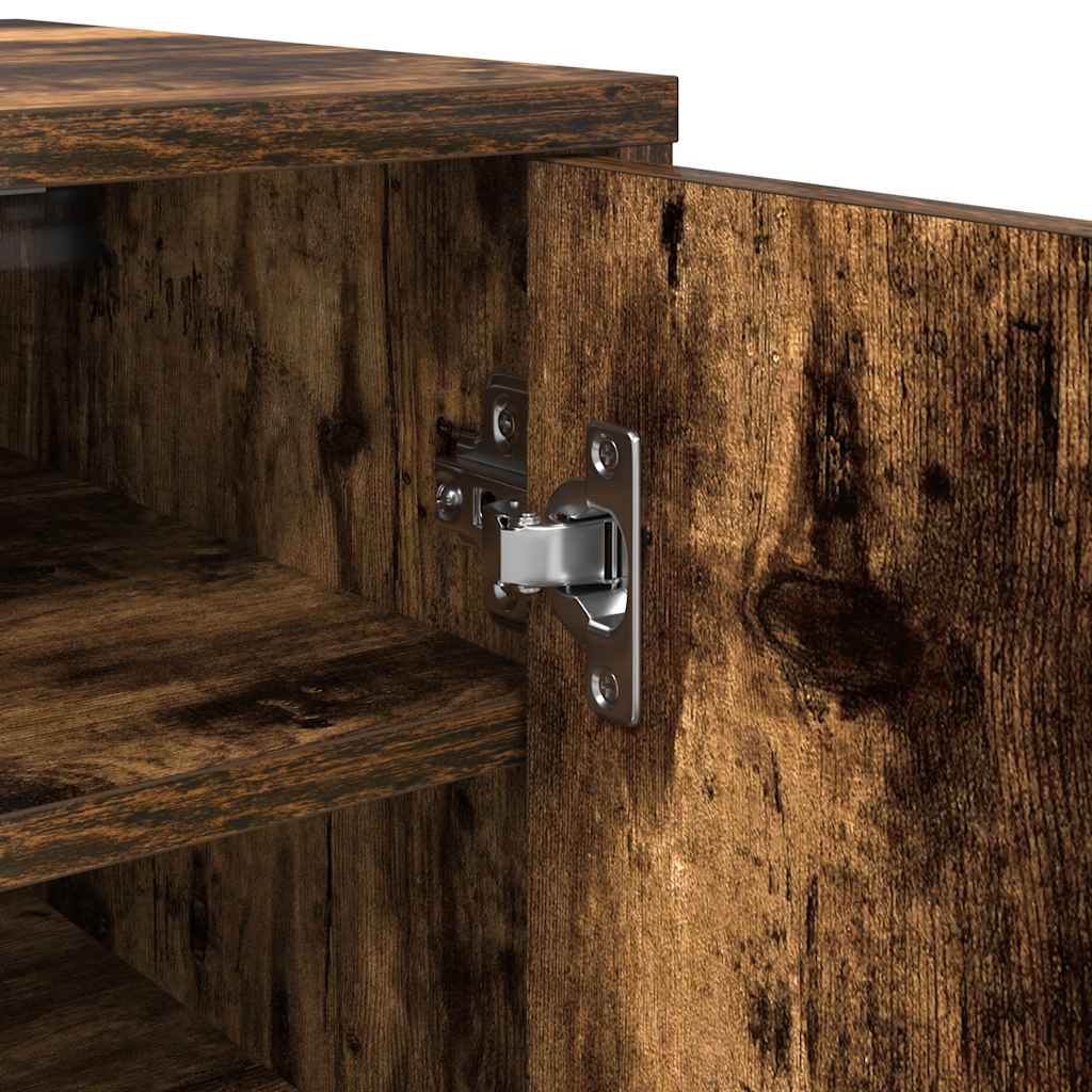 Schuhregal Räuchereiche 32x35x92 cm Holzwerkstoff