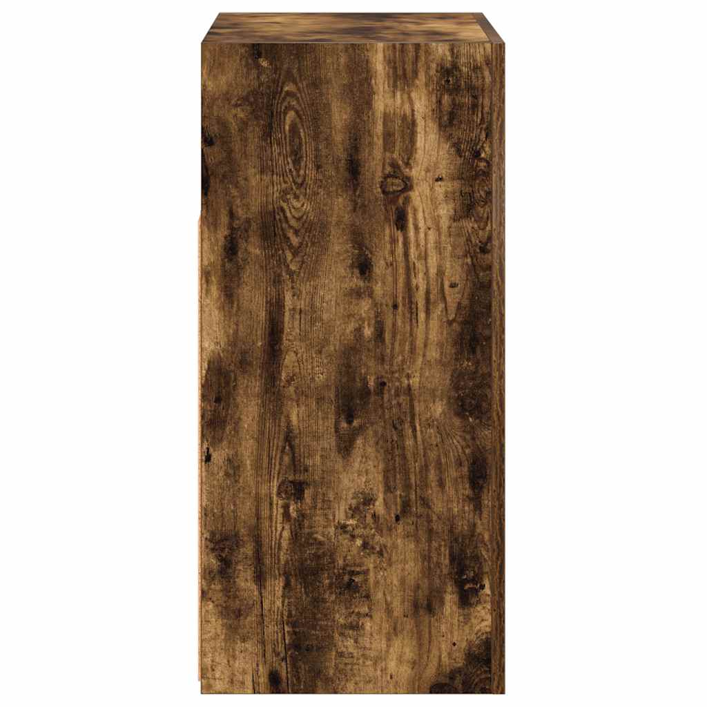 Sideboard mit LED-Beleuchtung Räuchereiche 80x35x75 cm