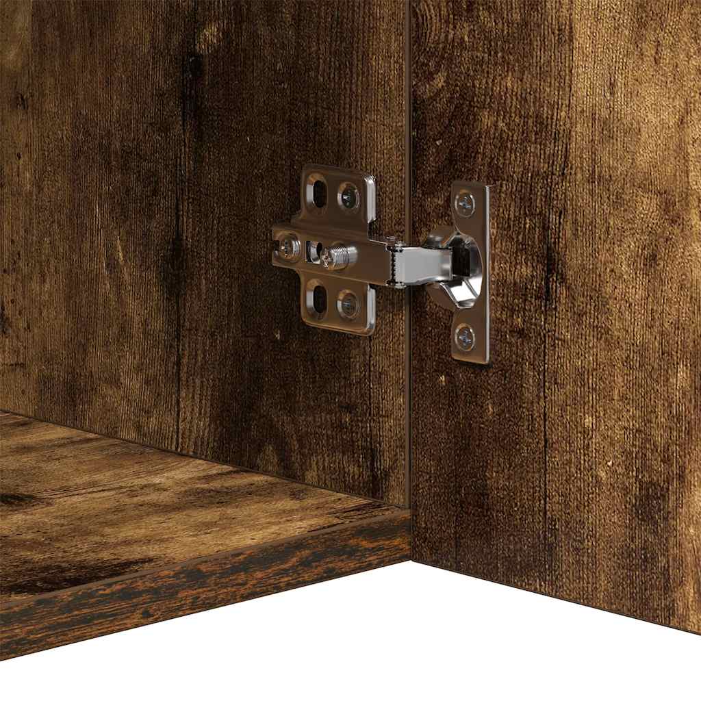 Sideboard mit LED-Beleuchtung Räuchereiche 80x35x75 cm