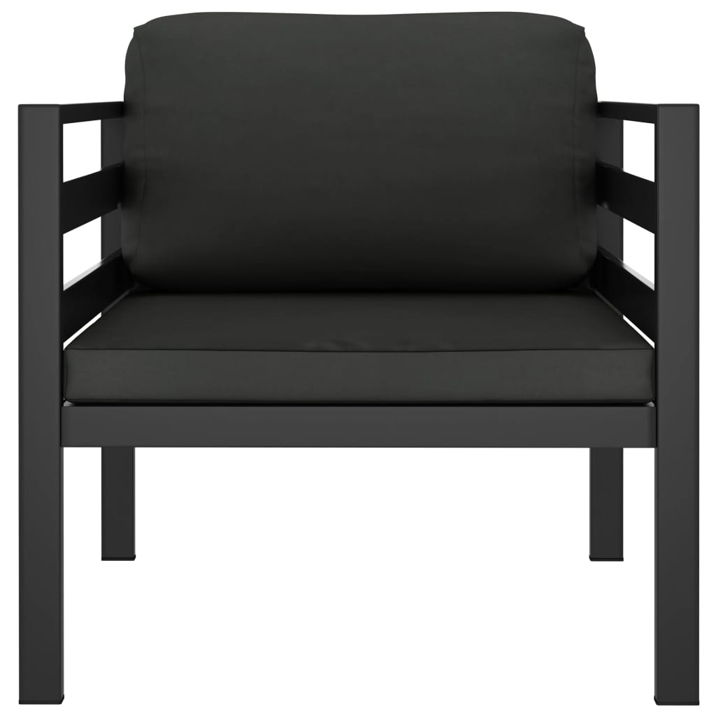 7-tlg. Garten-Lounge-Set mit Kissen Aluminium Anthrazit