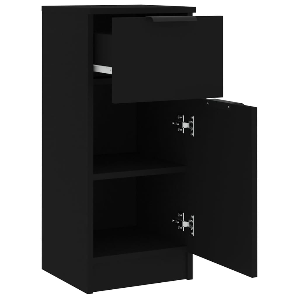 Sideboards 2 Stk. Schwarz 30x30x70 cm Holzwerkstoff