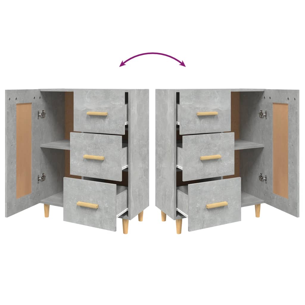 Sideboard Betongrau 69,5x34x90 cm Holzwerkstoff