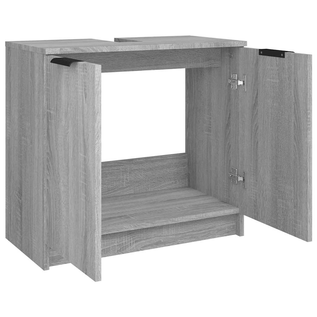 Badschrank Grau Sonoma 64,5x33,5x59 cm Holzwerkstoff