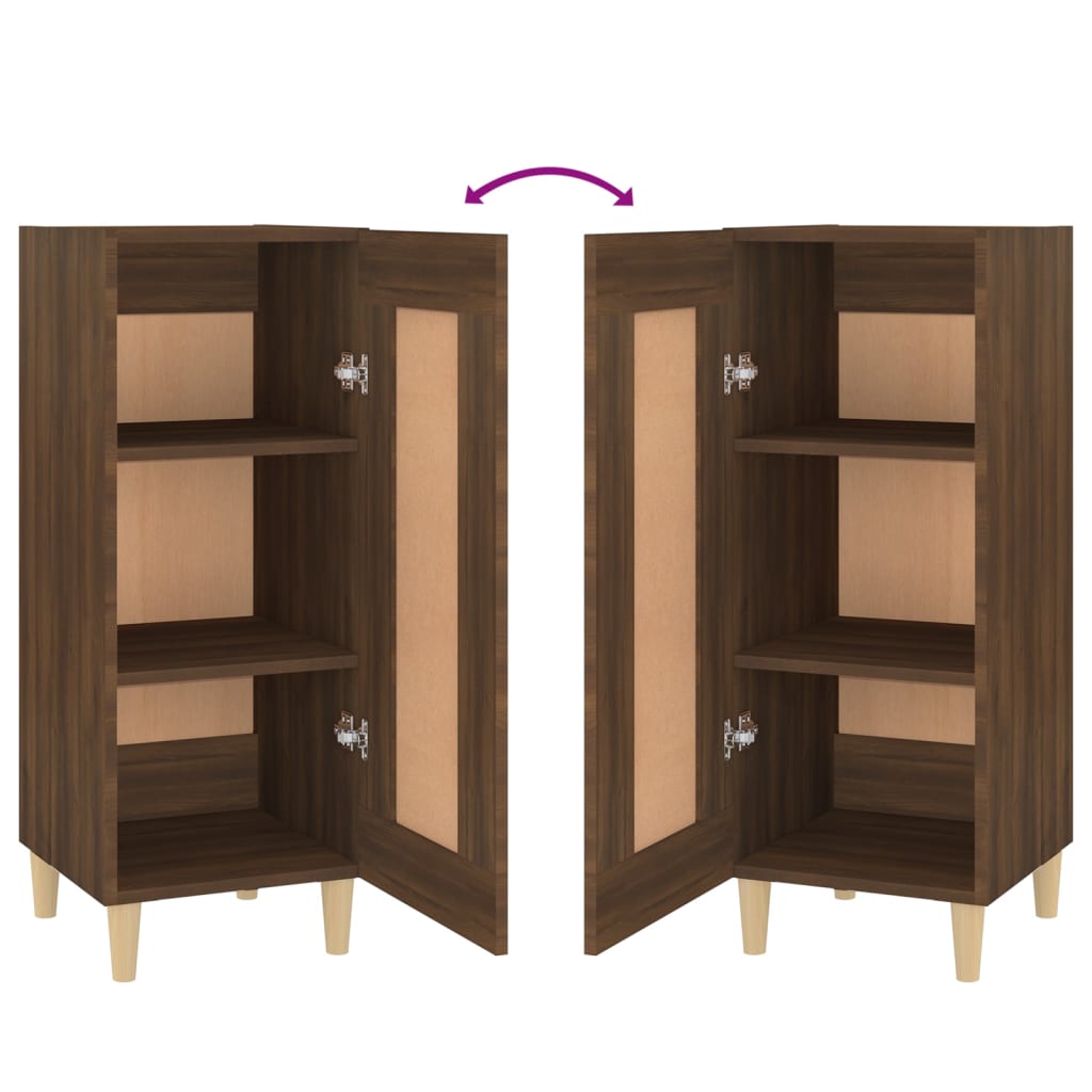 Sideboard Braun Eichen-Optik 34,5x34x90 cm Holzwerkstoff