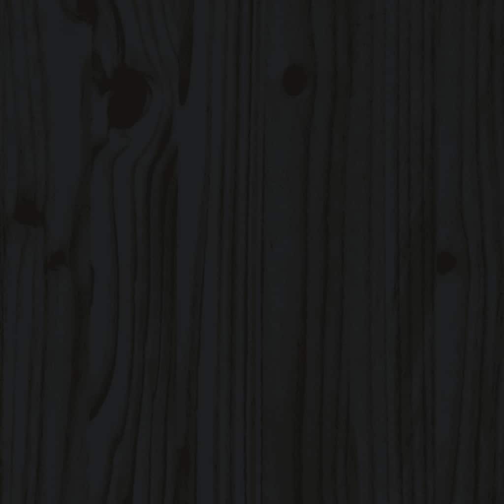 Schminktisch-Set mit Spiegel Schwarz Massivholz Kiefer