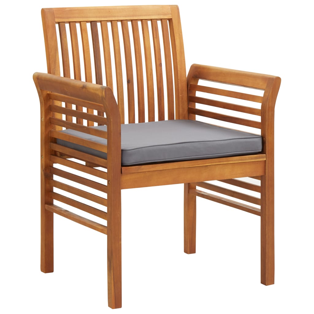 5-tlg. Garten-Essgruppe mit Kissen Massivholz Akazie