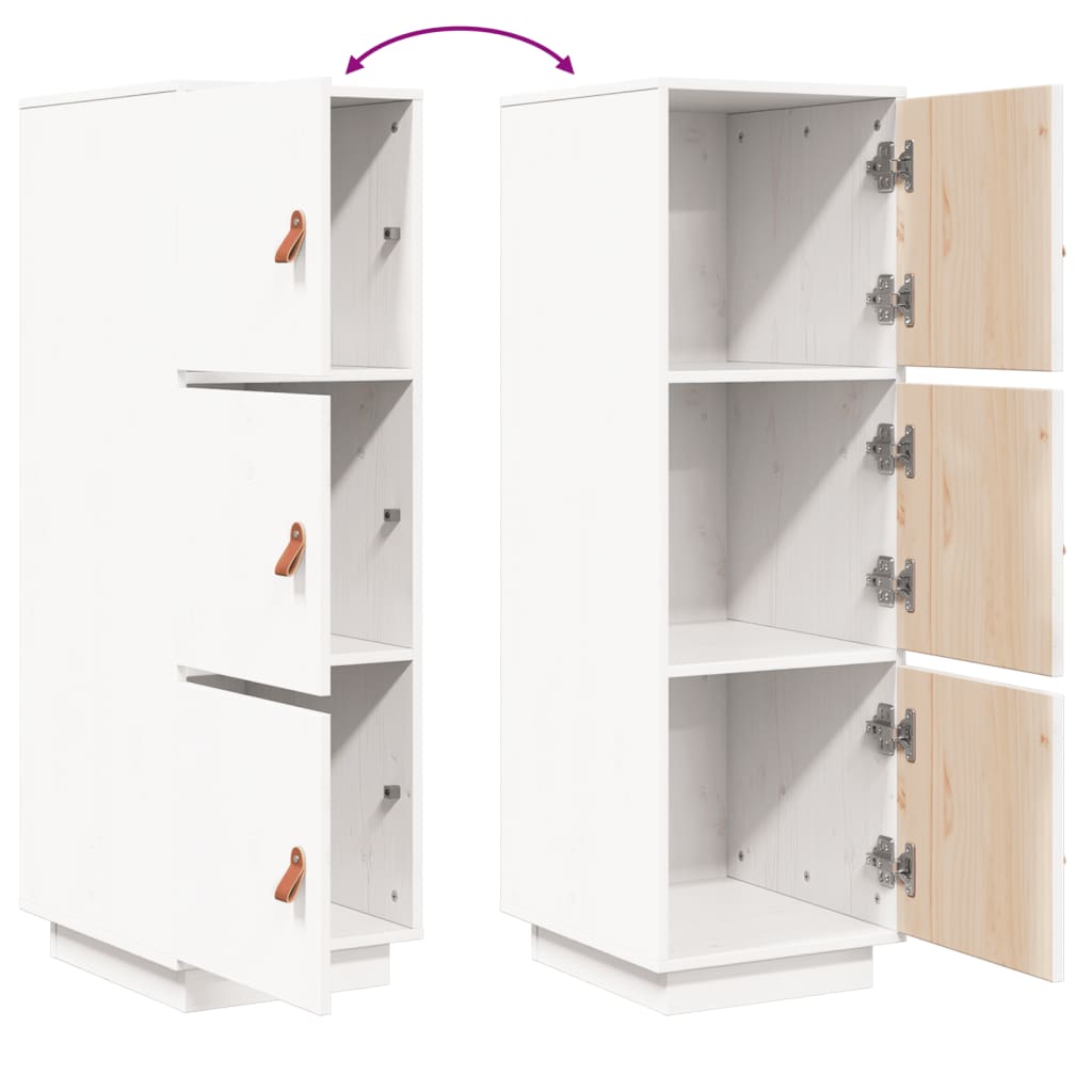 Highboard Weiß 34x40x108,5 cm Massivholz Kiefer