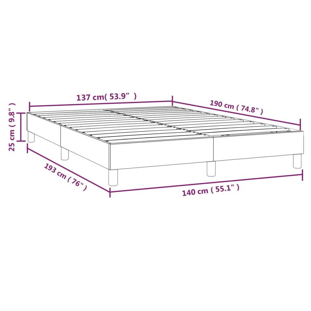 Boxspringbettgestell Hellgrau 140x190 cm Stoff