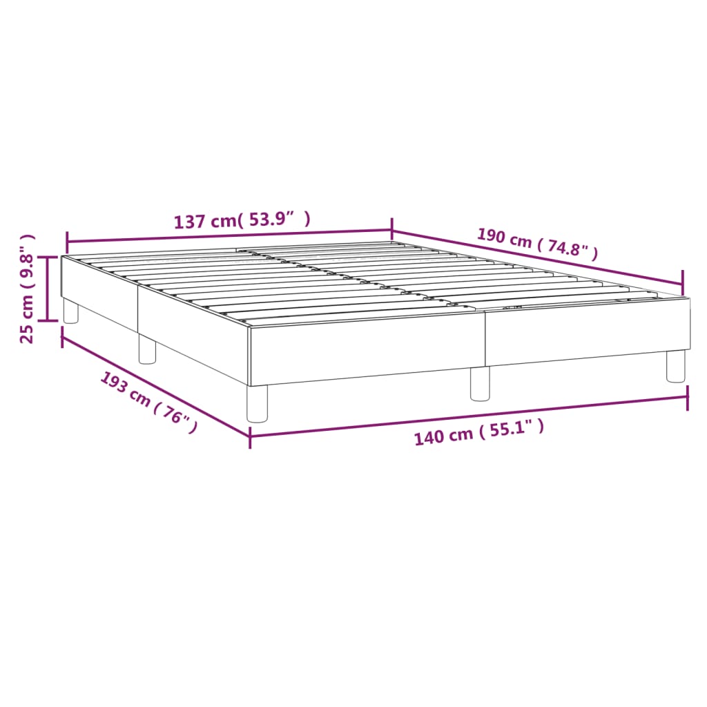 Boxspringbettgestell Dunkelgrau 140x190 cm Stoff