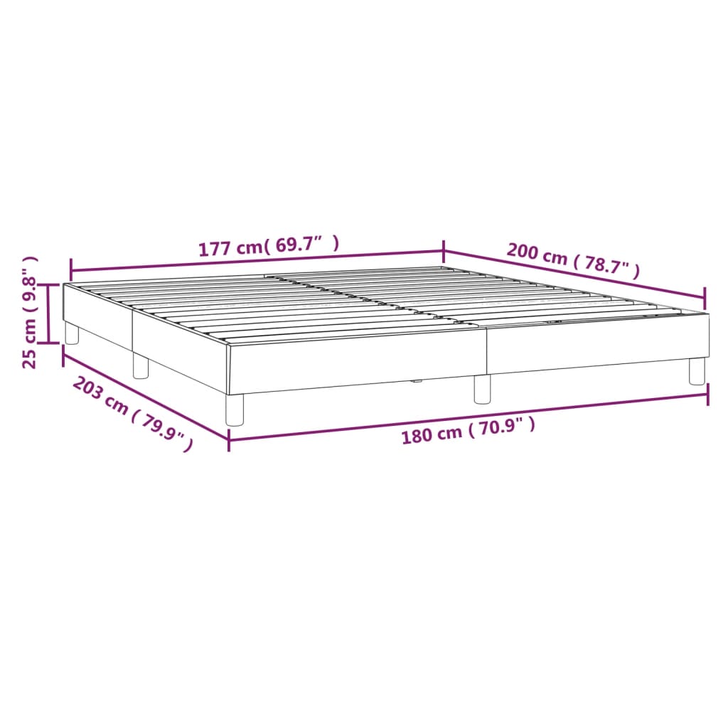 Boxspringbettgestell Dunkelgrau 180x200 cm Stoff