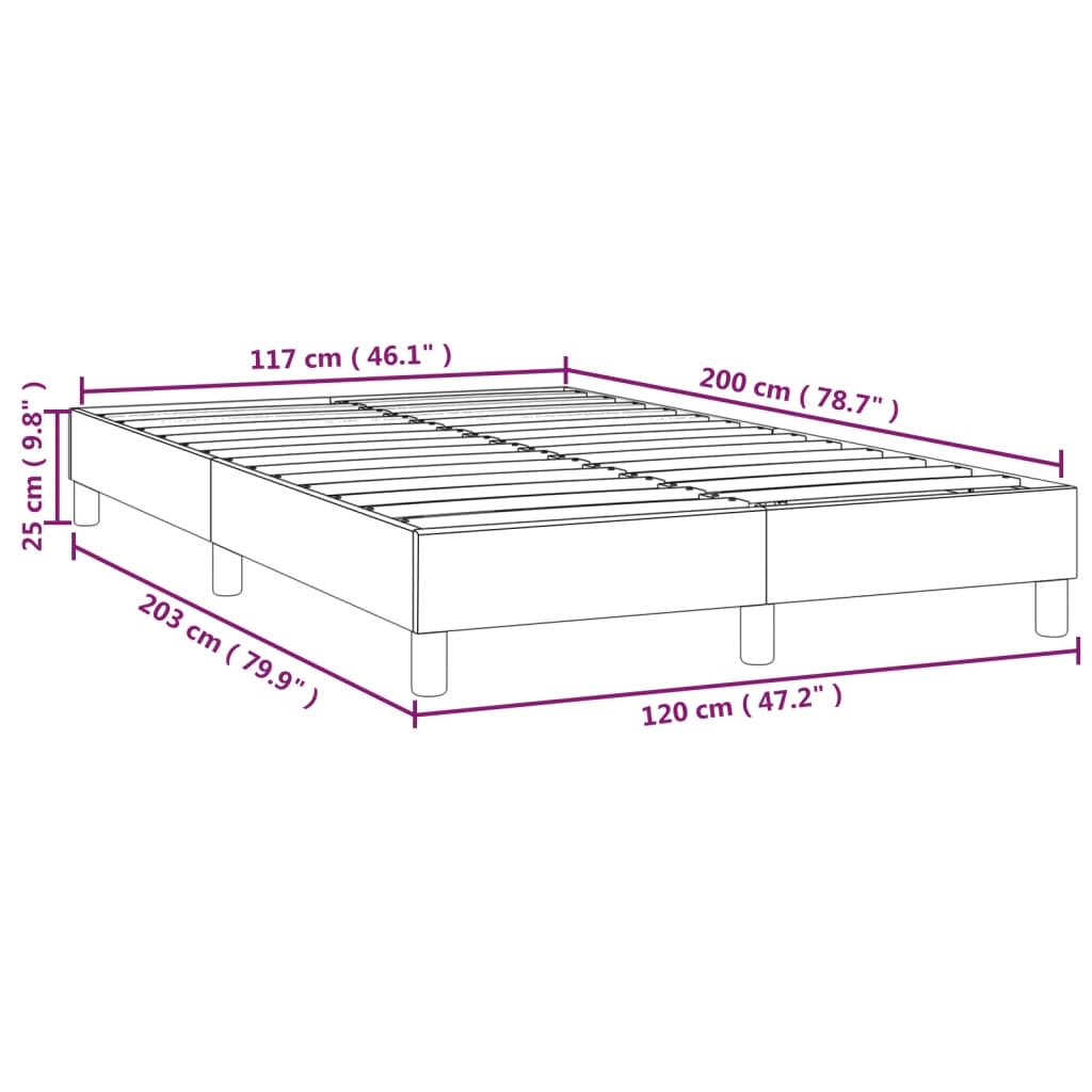Boxspringbettgestell Dunkelgrau 120x200 cm Stoff