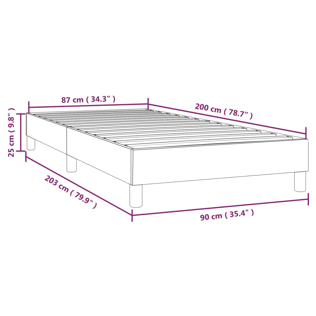 Boxspringbettgestell Schwarz 90x200 cm Samt