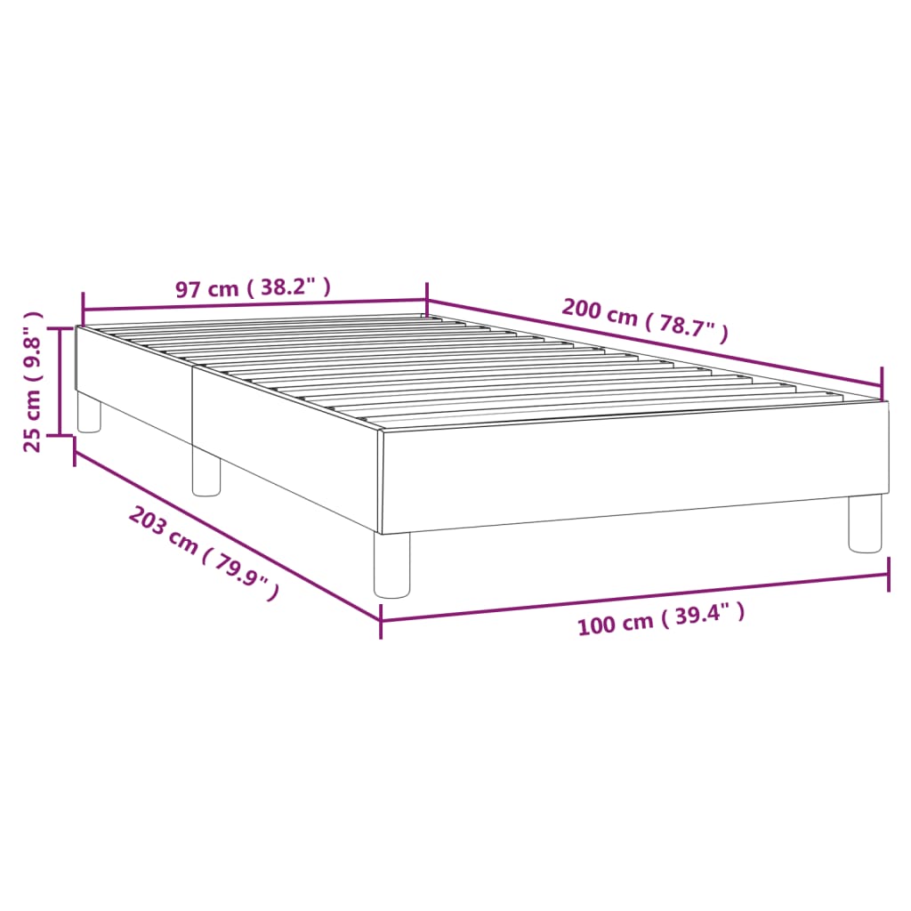 Boxspringbettgestell Rosa 100x200 cm Samt