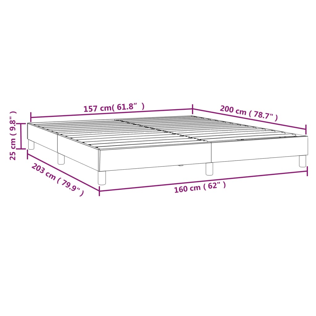 Boxspringbettgestell Dunkelblau 160x200 cm Samt