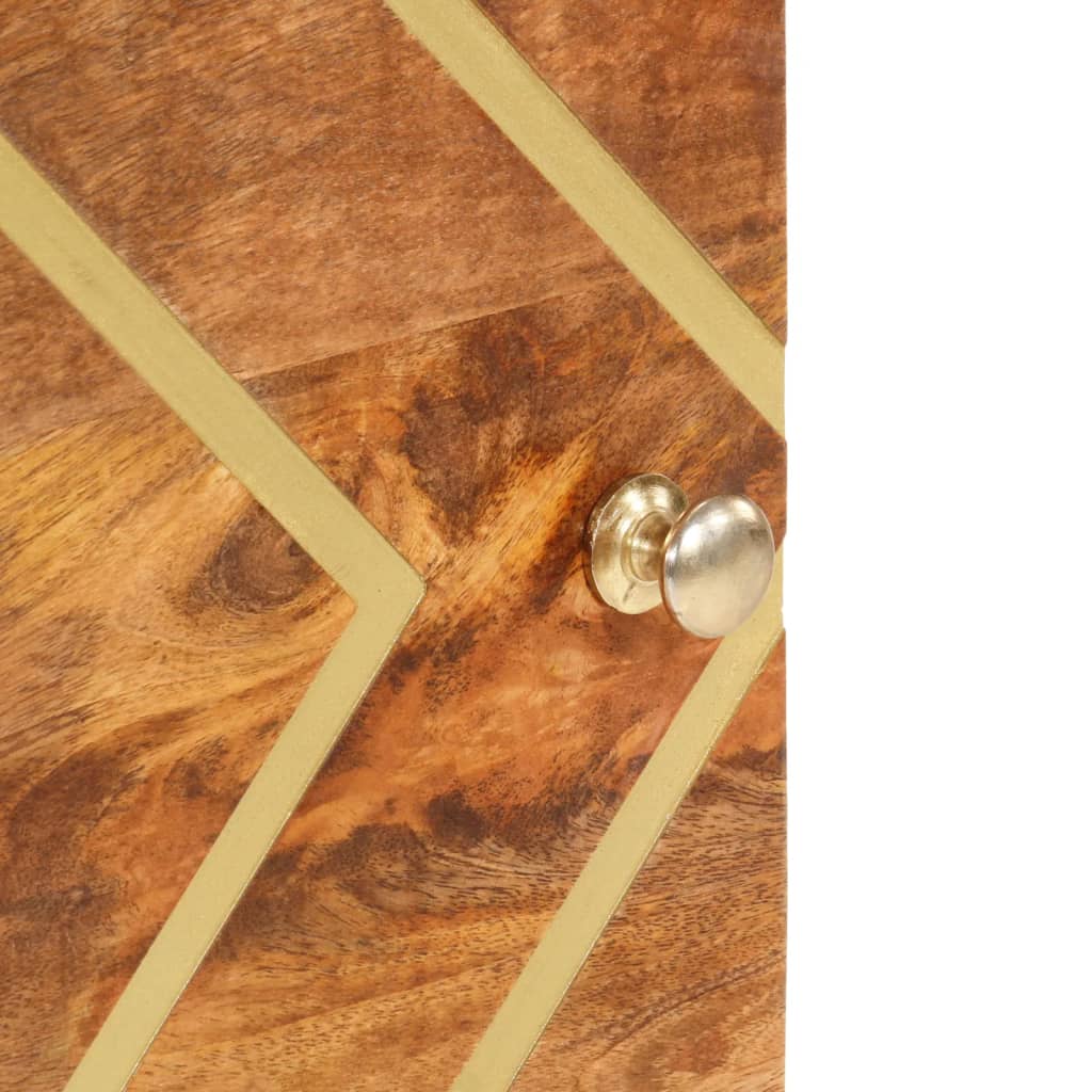 Highboard Braun und Schwarz 40x33,5x110 cm Massivholz Mango