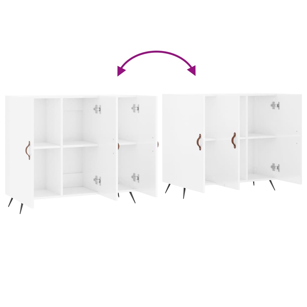 Sideboard Hochglanz-Weiß 90x34x80 cm Holzwerkstoff