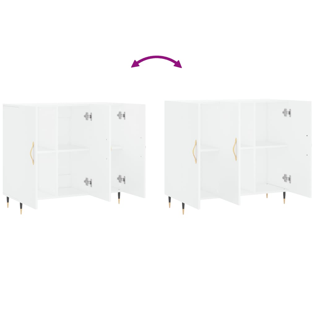 Sideboard Weiß 90x34x80 cm Holzwerkstoff