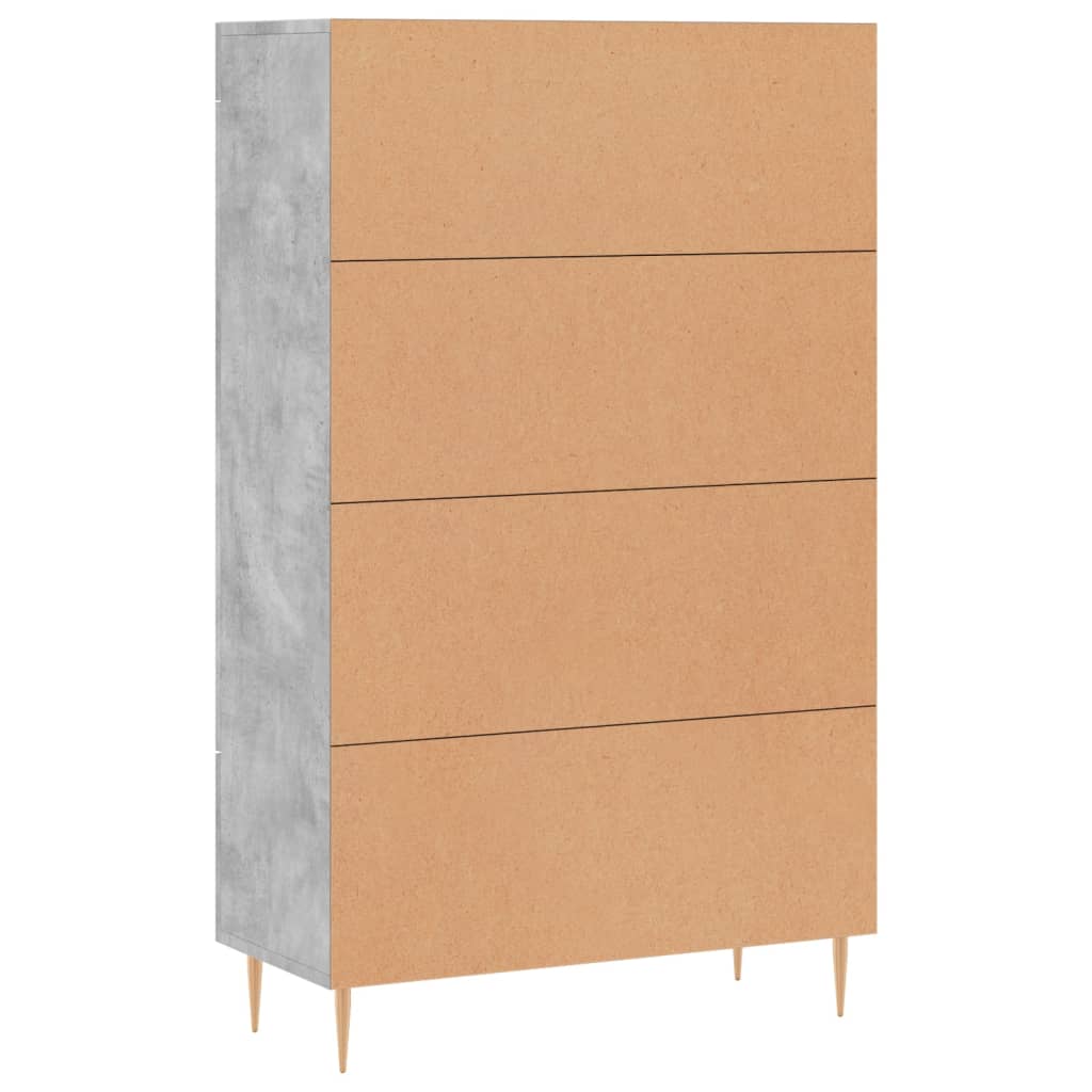 Highboard Betongrau 69,5x31x115 cm Holzwerkstoff