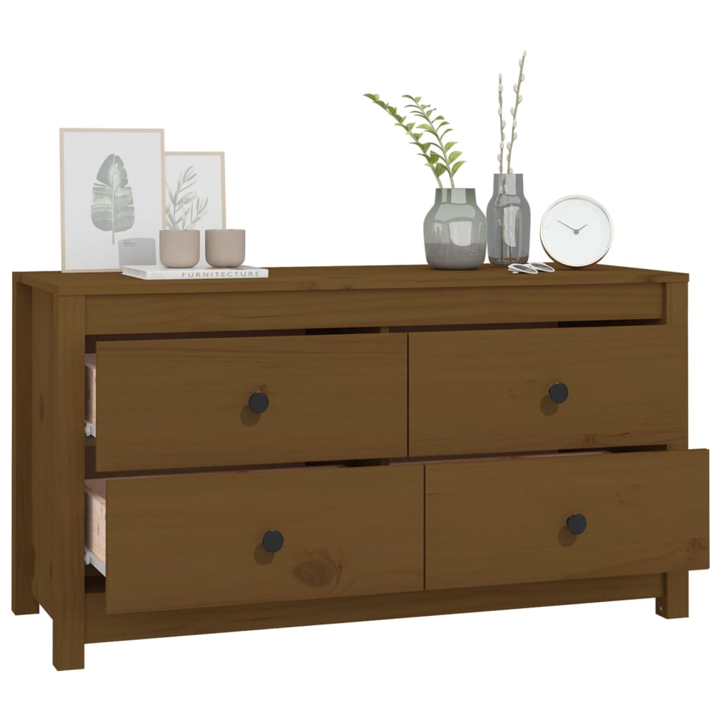 Beistellschrank Honigbraun 100x40x54 cm Massivholz Kiefer