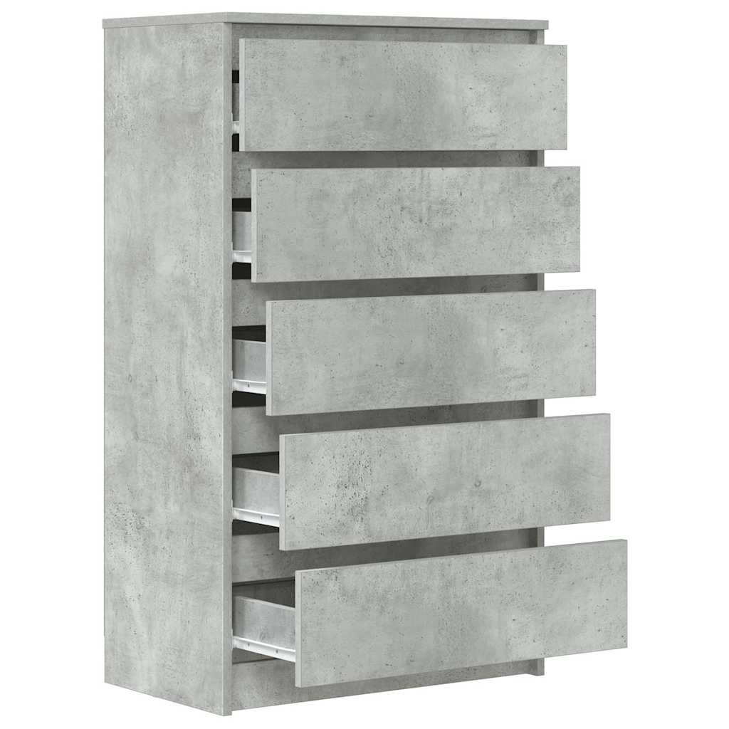 Schubladenschrank Betongrau 60x36x103 cm Holzwerkstoff