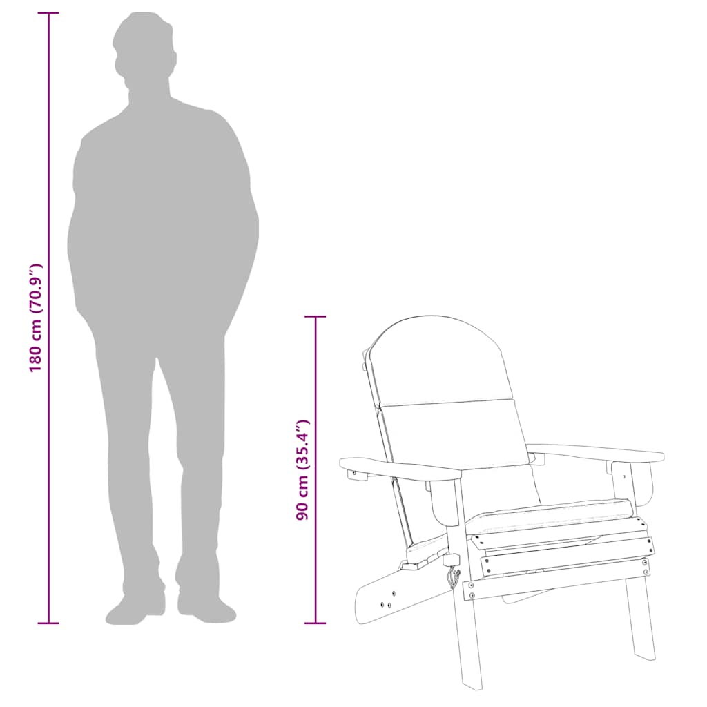 Adirondack-Gartenstuhl mit Kissen Massivholz Akazie