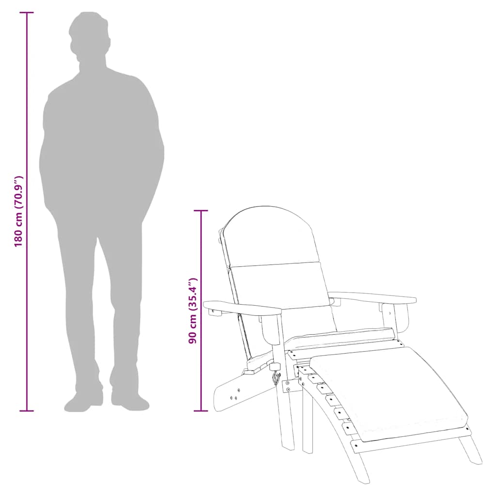 Adirondack-Gartenstuhl mit Fußstütze Massivholz Akazie