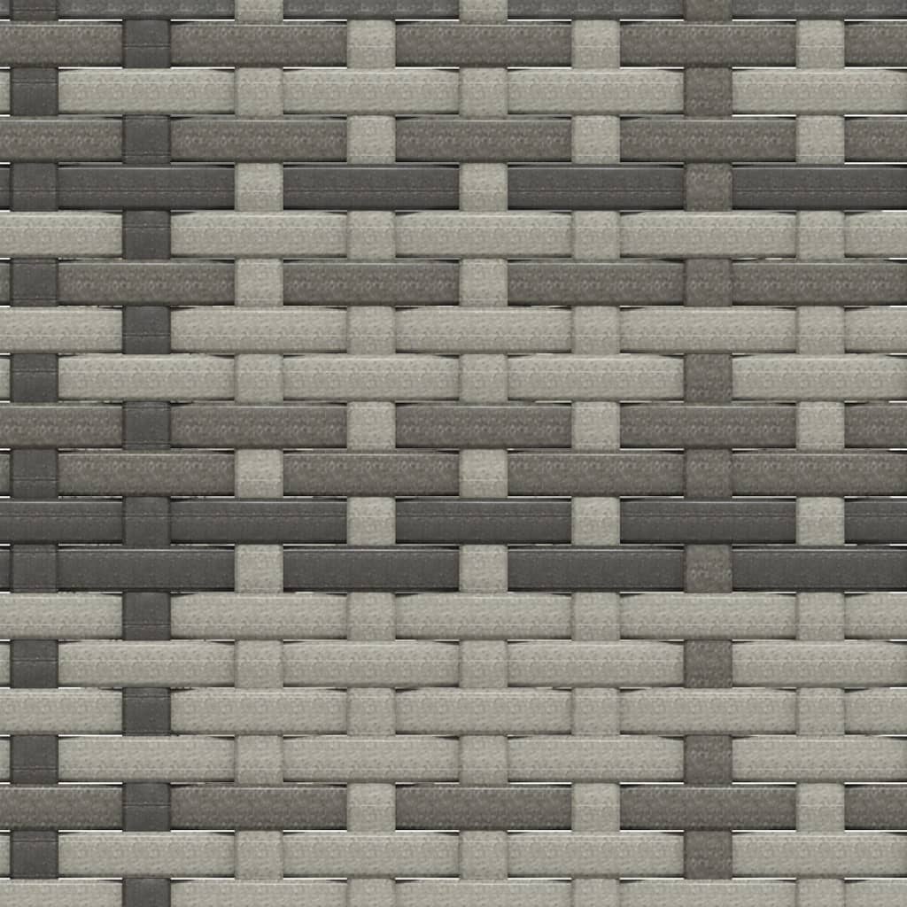 3-tlg. Garten-Lounge-Set mit Kissen Grau Poly Rattan