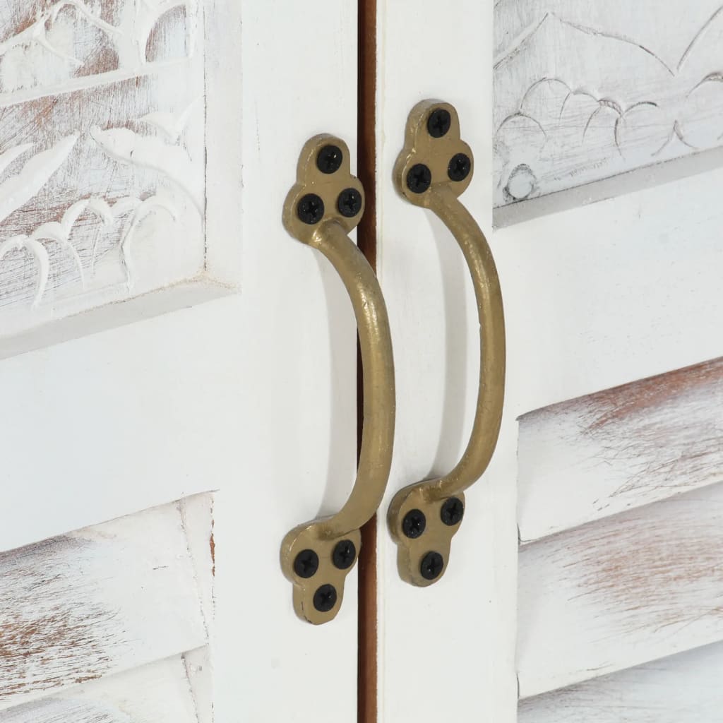 Sideboard Weiß 55x30x90 cm Massivholz Akazie