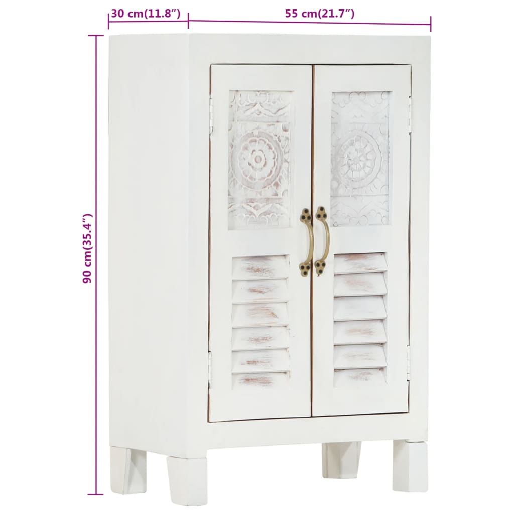 Sideboard Weiß 55x30x90 cm Massivholz Akazie