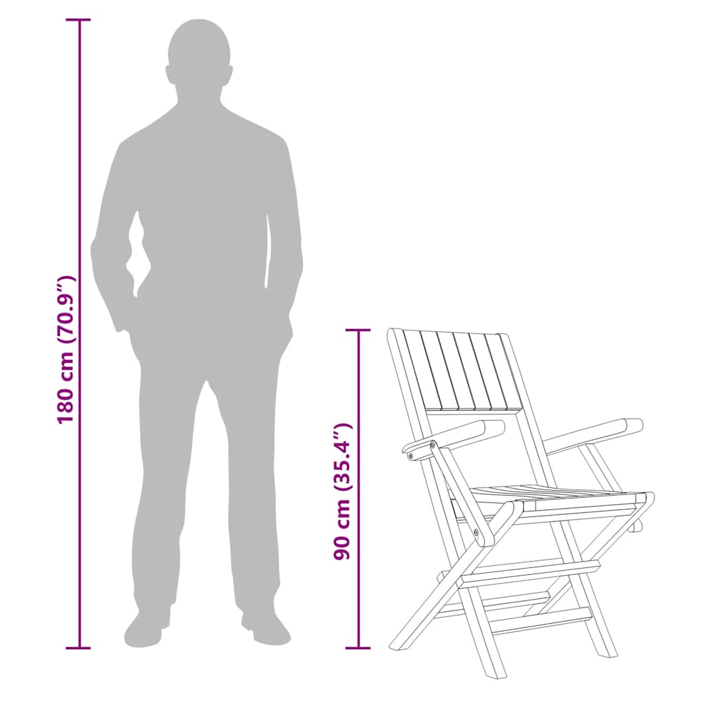 Gartenstühle 2 Stk. Klappbar 55x61x90 cm Massivholz Teak