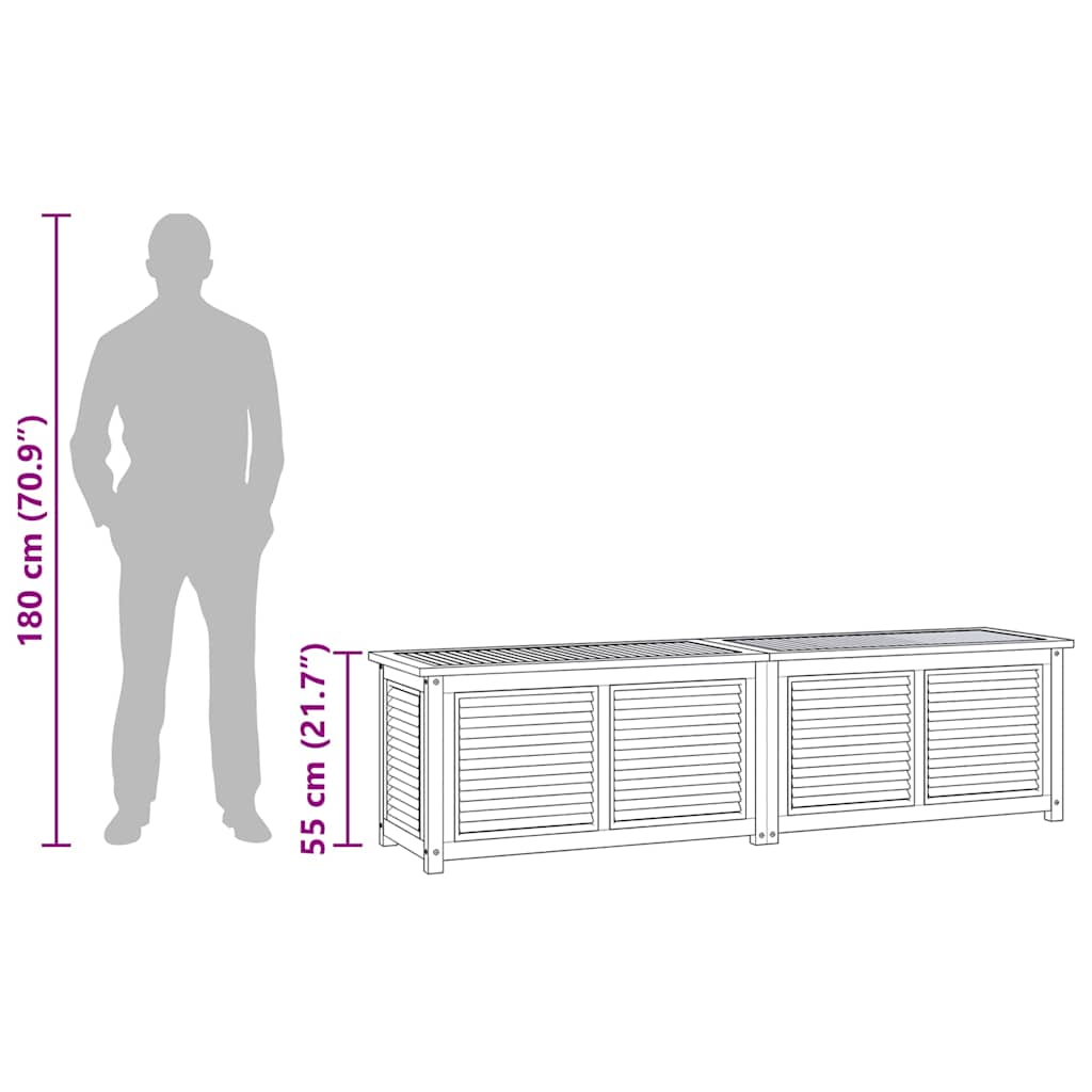 Gartenbox mit Beutel 200x50x55 cm Massivholz Teak