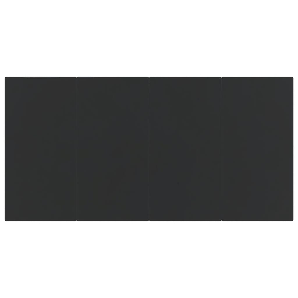 7-tlg. Garten-Essgruppe Schwarz Baumwollseil und Stahl