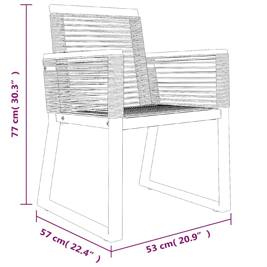 7-tlg. Garten-Essgruppe Schwarz PVC-Rattan