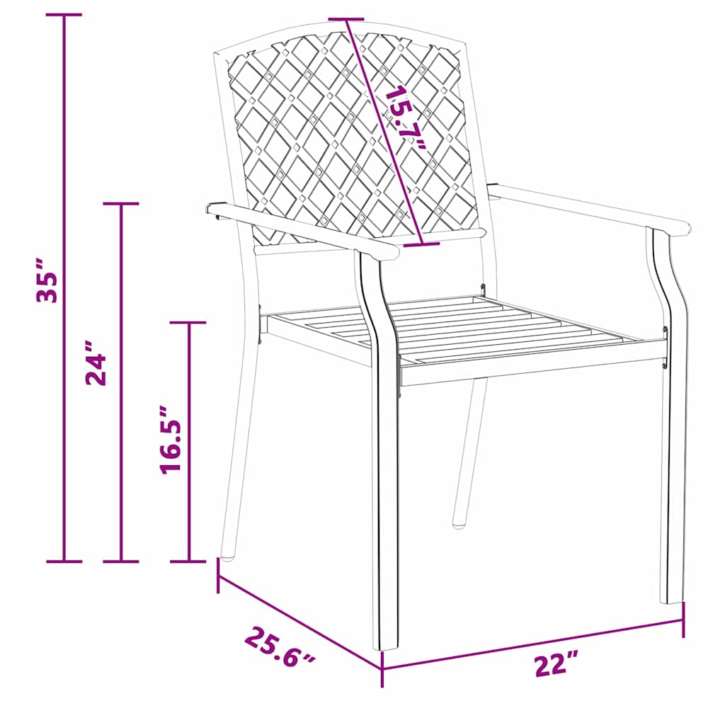 Stuhl 2 pcs Anthrazit 56 x 65 x 89cm Stahl