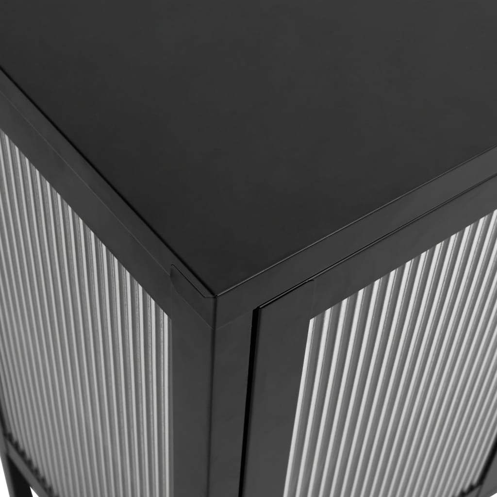 Sideboard Schwarz 105x35x70 cm Glas und Stahl