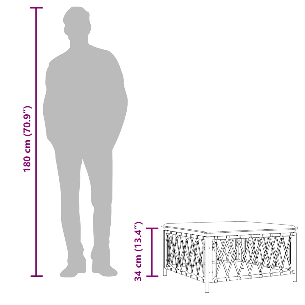 Gartenhocker mit Kissen Anthrazit Gewebe