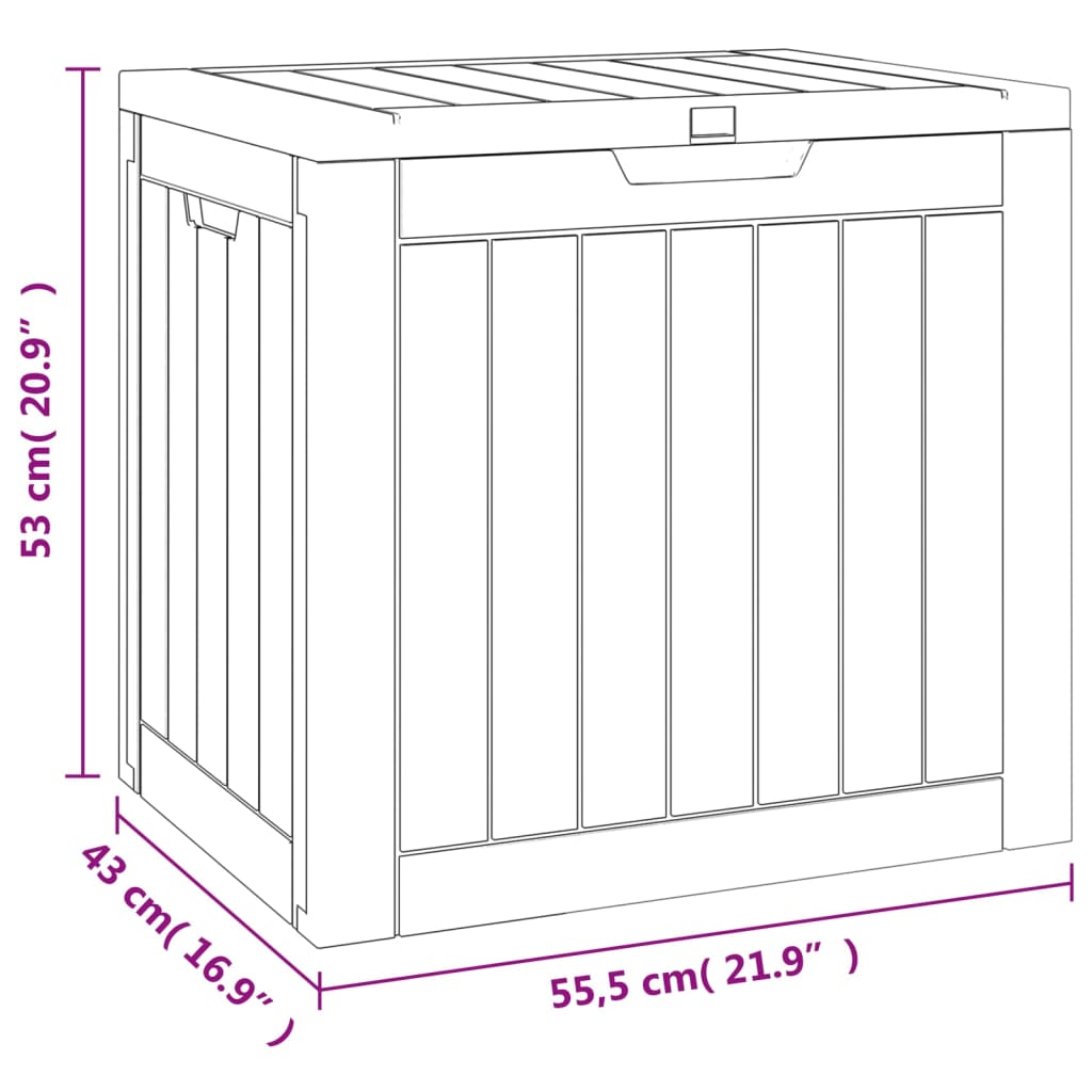 Gartenbox Grau 55,5x43x53 cm Polypropylen